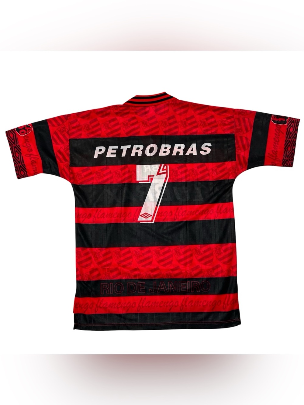 Vintage 90s Umbro 1995 Flamengo Brazil Home Football #7 Soccer Jersey Kit Large - Picture 2 of 7